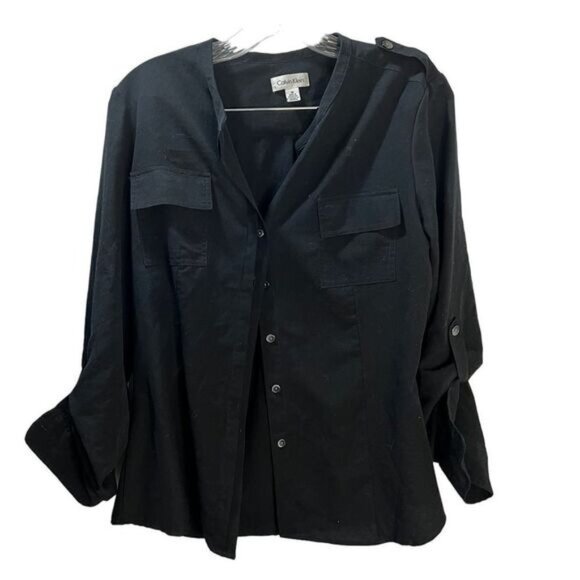 NEW‎ Calvin Klein Long Sleeve Button Down Shirt Medium - Picture 1 of 5